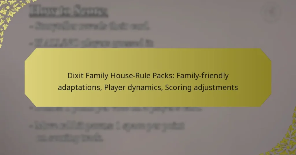 Dixit Family House-Rule Packs: Family-friendly adaptations, Player dynamics, Scoring adjustments