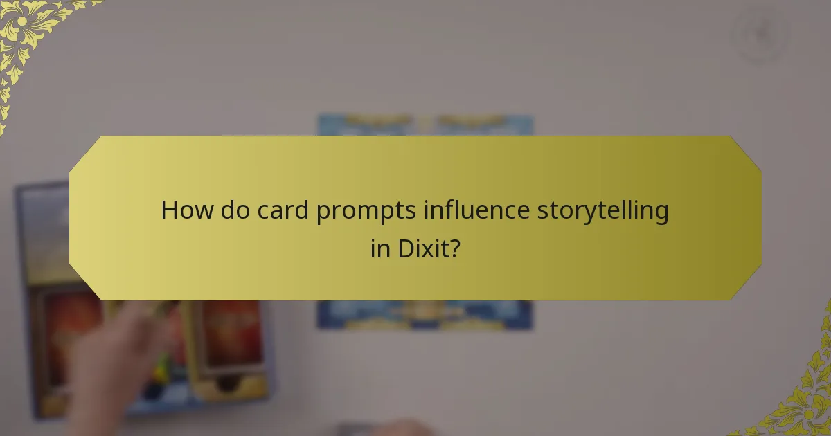 How do card prompts influence storytelling in Dixit?