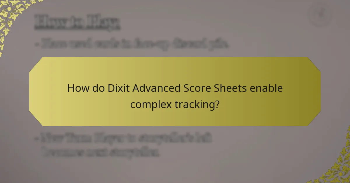 How do Dixit Advanced Score Sheets enable complex tracking?