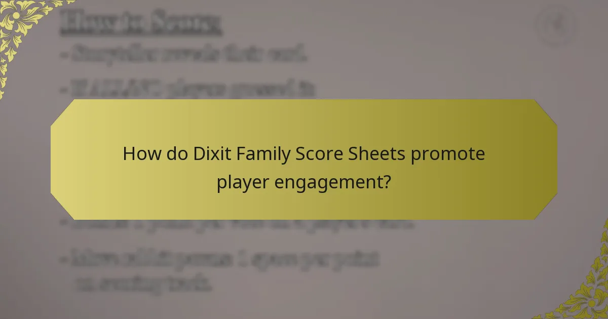 How do Dixit Family Score Sheets promote player engagement?