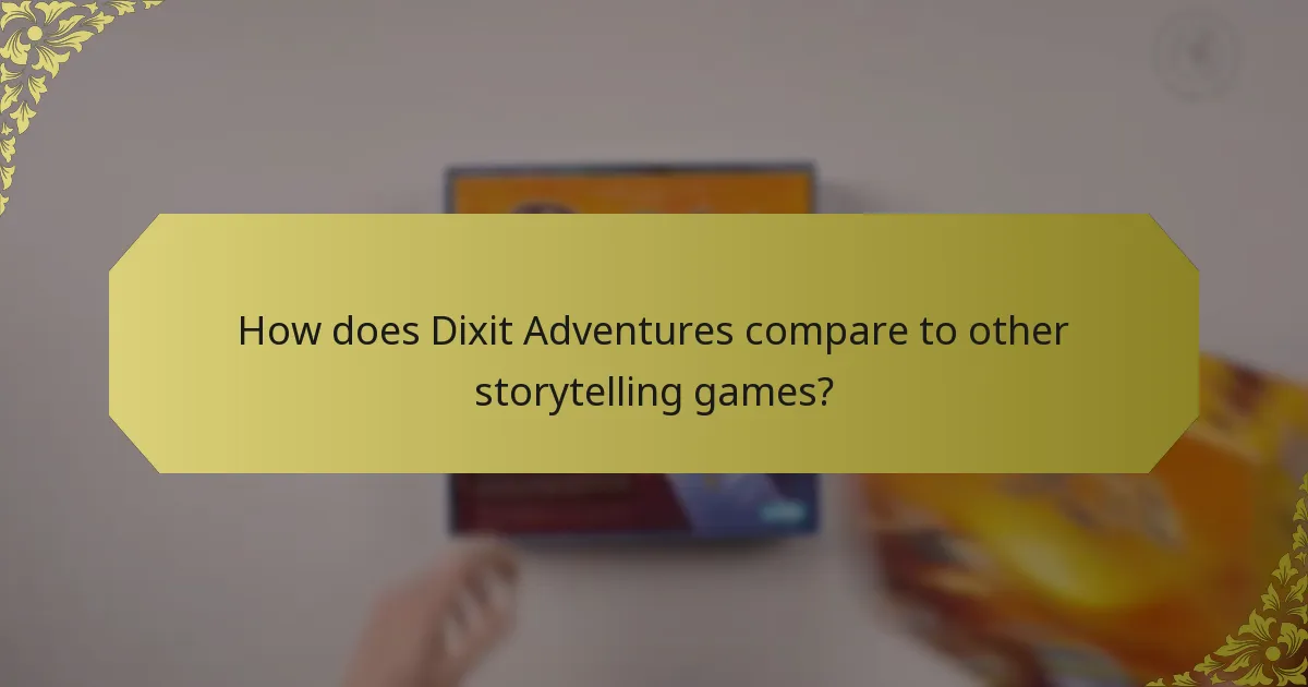 How does Dixit Adventures compare to other storytelling games?