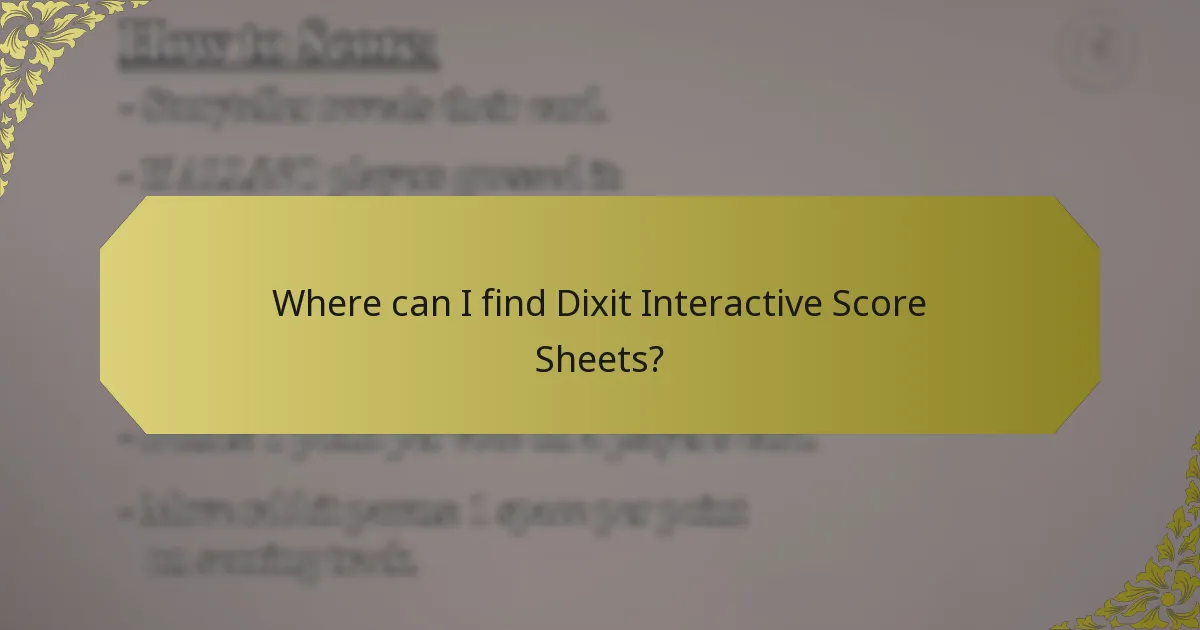 Where can I find Dixit Interactive Score Sheets?